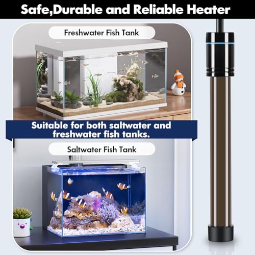 Orlushy Submersible Aquarium Heater, Fish Tank Heater with Free Thermometer for Freshwater and Saltwater Tank - size: R200