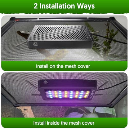 QZQ UVB Light for Reptiles, 24W LED UVA UVB Reptile Lamp with Dimming and 4 Lighting Modes, New Mode 24/7 Timer, Adjustable Brightness, LED Light for Bearded Dragon, Gecko, Tortoise, Lizard