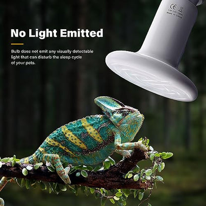 YSSOA 150W Ceramic Heat Emitter, Reptile Heat Bulbs, Ceramic Heat Lamp for Reptiles, Amphibian, Chicken, Dog, Cat, 1 Pack, White - color: 1 Pcs (White), size: 150 Watts
