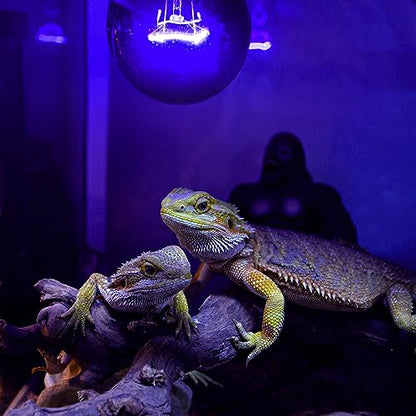 REPTI ZOO 2PCS Reptile Heat Lamp, 150W Night Heat Bulb Moonlight Bulb Purple Infrared Heating Lamp Simulate Natural Moonlight Night Heat Bulb for Reptile Amphibian - style: 150W Night Heat Lamp
