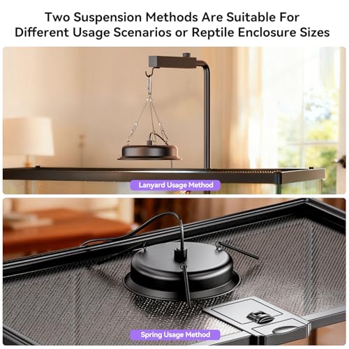 UVB Light for Reptiles, TFNN Reptile Light Fixture with 3-6-12 Cycle Timer & 3 Brightness, Full Spectrum UVA UVB Lamp for Turtles Bearded Dragon Snake (18W)