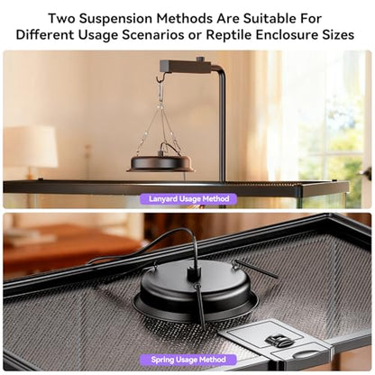 UVB Light for Reptiles, TFNN Reptile Light Fixture with 3-6-12 Cycle Timer & 3 Brightness, Full Spectrum UVA UVB Lamp for Turtles Bearded Dragon Snake (18W)