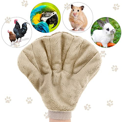 2 Pcs Sugar Glider Bonding Mitt, Calming Sleeping Glove, Bite Proof Animal Handling Gloves, Hedgehog Accessories Calming Glove for Train Your Sugar Glider Small Animals Hamster Rats Pet (Beige) - color: Beige