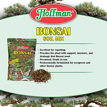 Hoffman Ready to Use Bonsai Soil Potting Mix to Provide Proper Support, Moisture, and Drainage, 2qt Bag, 2 Pack - size: 2 quarts
