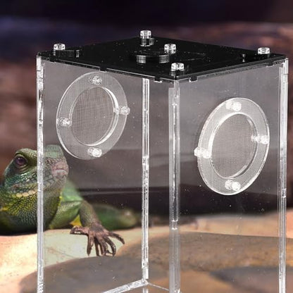 Homoyoyo Transparent Acrylic Reptile Box for Snakes Lizards Tarantulas Lightweight Breeding and Feeding Tank with Viewing Space Portable Habitat Suitable for Geckos Frogs Hermit Crabs and