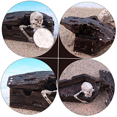 Didiseaon 2pcs Creative Resin Coffin Decor for Aquarium Skull Tank Ornament Fish Tank Landscaping Decoration Safe for