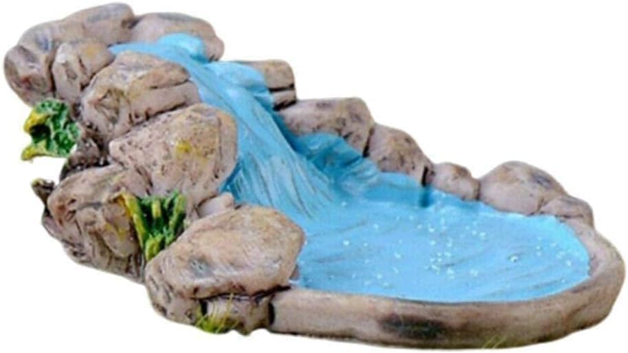 DIY Miniature Mini Water Pool, Garden Lawn Ornament for Mountain Dollhouse Decor, Craft Outdoor Statues, Village Character and Manor Style