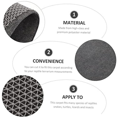 Milisten Reptile Terrarium Liner Reptile Substrate Liner Non Adhesive Mats Lizard Carpet Mat Polyester Supply