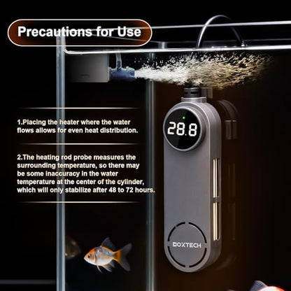 boxtech Betta Fish Tank Heater - Small Aquarium Heater 75w for Turtle Tank with Led Digital Display, External Temperature Controller for 8 to 17 Gallon Tanks - size: 75w for 8 to 17 gallon tank
