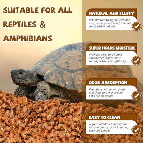 Legigo 2 Pack Coconut Chip Substrate for Reptiles, Natural Coco Husk Chip Reptiles Bedding, Compressed Coconut Chip Substrate for Snake, Tortoise, Ball Python, Gecko, Lizard Terrarium Tanks - color: 2 Pack