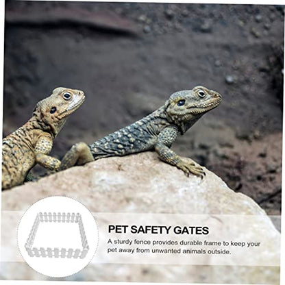 Ipetboom Outdoor Pet Fences 8 Pcs Tortoise Enclosure Playpen Easy Install Predator Proof Turtle Fence Safe Pet Isolation Gate 19.68X5.90X0.78In