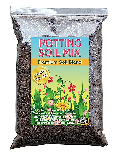 Premium Potting Soil Mix with Peat Moss, Vermiculite, Perlite (Made in USA) (8 Dry Quarts) - size: 8 Dry Quarts