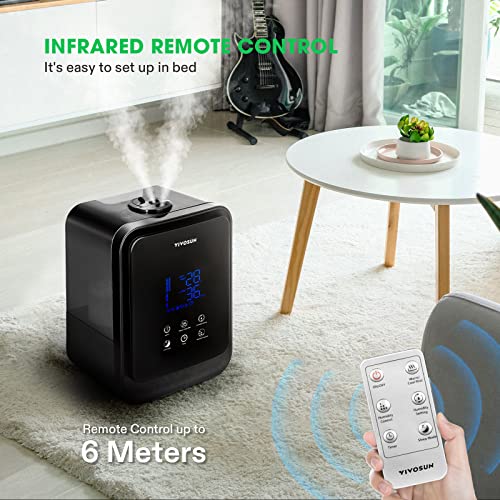 VIVOSUN 4.5L 2-in-1 Cool & Warm Mist Ultrasonic Humidifier with Essential Oil Box & Remote Control for Bedrooms, Offices, Plants, Babies, Dryness, and Skincare - style: 4.5L 2-in-1 Cool & Warm Mist Humidifier