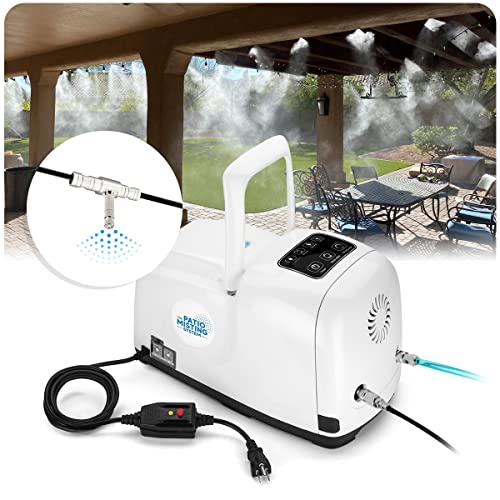 Patio Misters Pro - Ultra Fine Water Mister - Cooling Mist System for Midsize to Large Patio - High Pressure Misting Pump - Kit with Quiet Pump (1000 PSI) - DIY Installation