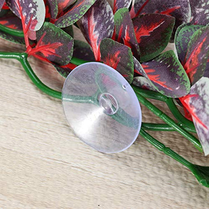 POPETPOP Reptile Plants for Terrarium : Terrarium Plant with Suction Cup Aquarium Plants Fish Tank Plants Reptile Fake Plant for Bearded Dragons Lizards Geckos