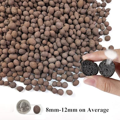 FANTIAN Clay Pebbles for Plants, 2 lbs, 8-12 mm | Leca Clay Balls, Indoor Plants, Orchid Potting Mixes, Hydroponic Growing, Aquatic Plant Soil Drainage - color: Clay Pebbles