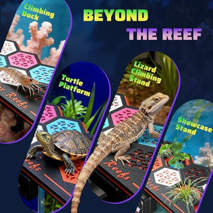 YOBBAI Magnetic Coral Frag Rack for Reef Tank, Saltwater Aquarium Frag Holder with 11 Slots & 13 Frag Plugs, Strong Magnet Glass Mount (Up to ~2cm), Multi-Use Aquarium & Hydroponic Plant / Reptile Display Stand