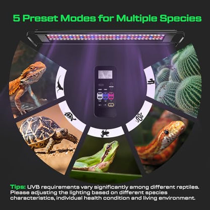 12W UVB Reptile Light, Dimming UVB UVA Reptiles Strip Lamp, Remote Control with 24/7 Timer, UVB Strip Lights for Bearded Dragon Leopard Gecko Tortoise Frog Snake Plant - size: 8 INCH