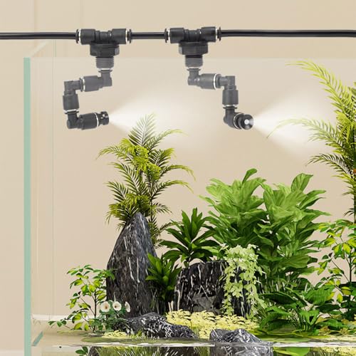 Reptile Mister Nozzles, 1/2PCS Fine Rainforest Tank Sprinkler 360° Adjustable Terrarium Fogger for 6mm/0.24'' Outer Diameter Hose - color: 1PCS