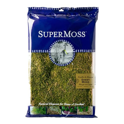 SuperMoss (21582) Sheet Moss Dried, Natural, 8oz - color: Natural Dried, size: 200 in3 Bag (Appx. 8oz)