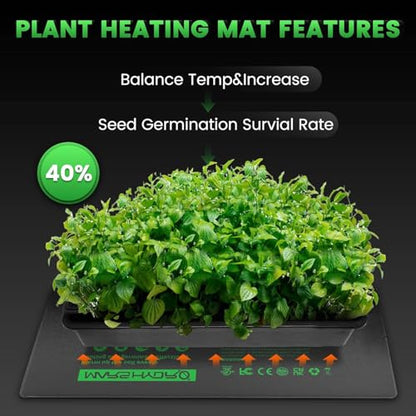 MARS HYDRO 48''x20.75'' Seedling Heat Mat with Thermostat Combo Set，Heating Pad for for Germination, Indoor Gardening, Greenhouse - size: 48''x20.75''Kit