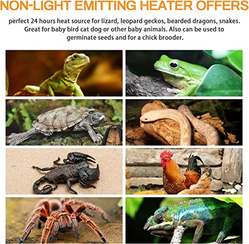 HealSmart Reptile Heat Lamp Bulb Ceramic Heat Emitter 100W No Light Emitting Brooder Coop Heater for Amphibian Pet & Incubating Chicken, White (Pack of 3) - size: 100W (Pack of 3)