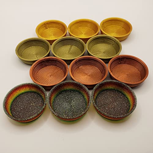stroodies 0.5oz Crested Gecko Bowls | Multi-Color |12-pack | (Multicolor: AncientBronze, Copper, RealGold, & ShiningRainbow) - color: Multicolor: AncientBronze, Copper, RealGold, & ShiningRainbow