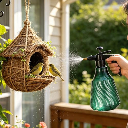 Fine Mist Bird Grooming Sprayer: Multi Purpose Avian Water Pump Mister Bottle - Handheld Sprayer Bottle for Indoor Parrot Bathing and Cage Cleaning - 67.6oz/2Liter