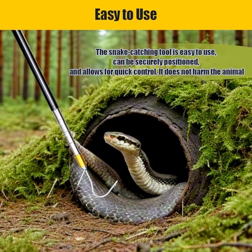 Snake Hook Grabber Tool - 60 Inches Extensible Stainless Steel Reptile Catcher Stick Telescoping Pole