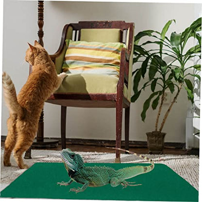 COLLBATH Reptile Carpet Liner Lizard Liner Mat Reptile Substrate Washable for Pet Cage - color: Green