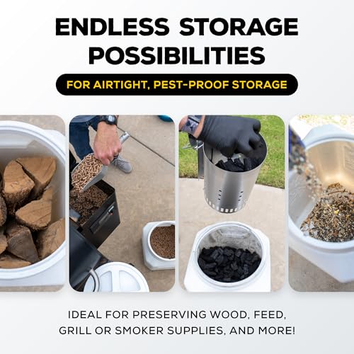 Vittles Vault Traditional Pet Food Storage Container For Dog Kibbles/Bird Seed/Oatmeal/Rice/Flour/Cereal, BPA Free Plastic, Sealed Airtight For Cat Food, Up To 80 lb, Made in USA, With Scoop, Gray - size: 80 Pounds