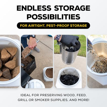 Vittles Vault Traditional Pet Food Storage Container For Dog Kibbles/Bird Seed/Oatmeal/Rice/Flour/Cereal, BPA Free Plastic, Sealed Airtight For Cat Food, Up To 80 lb, Made in USA, With Scoop, Gray - size: 80 Pounds