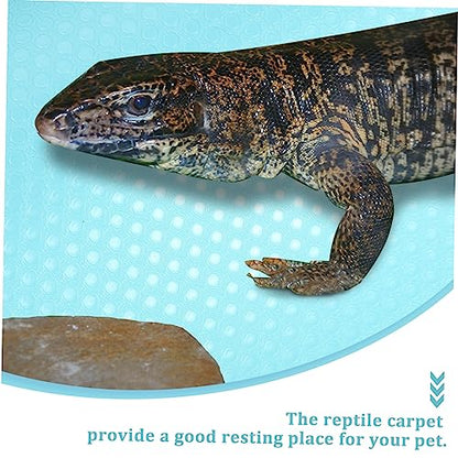 BESPORTBLE Leopard Print Reptile Carpet Bearded Dragon Gecko Snake Tank Mats Eva Material Terrarium Liner Pet Supplies - color: Sky-blue