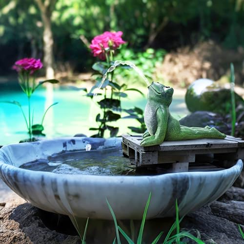 NFESOLAR Yoga Frog Spitter Fountain for Water Feature | Frog Fountain with Clear Tubing, Never Rust or Crack for Ponds, Water Gardens N9712 - size: Yoga Frog