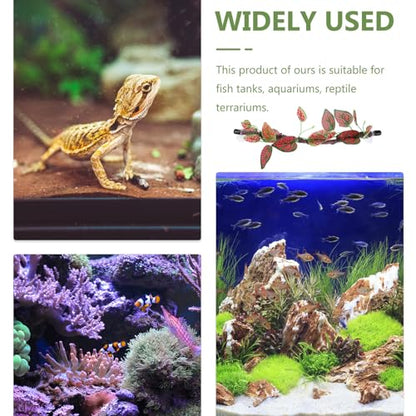 Cabilock Artificial Jungle Vines for Reptile Habitat Decor, Bendable Faux Greenery Climbing Branch with Leaves for Bearded Dragon Gecko Chameleon and Amphibian Terrarium