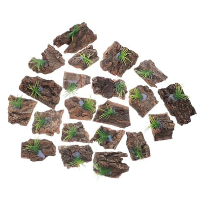 20pcs Natural Cork Bark Decor for Reptile Tank Genuine Terrarium Background Bark for Amphibians and Fish Safe Habitat Accessories