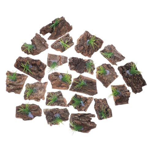 20pcs Natural Cork Bark Decor for Reptile Tank Genuine Terrarium Background Bark for Amphibians and Fish Safe Habitat Accessories