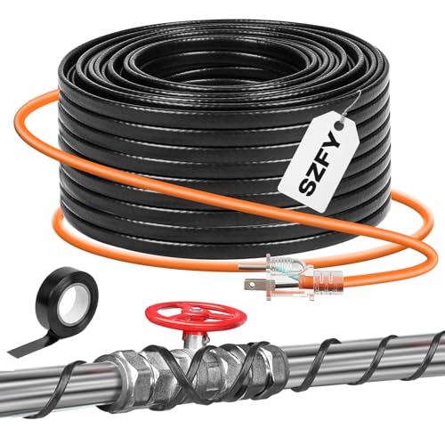 3FT~200FT Heat Tape for Water Pipes, -40°F Deicing Cable,Pipe Heat Cables for Roof,Gutter，Farm，Freeze Protetion Heating Wires, Heated Water Hose,Plumbing Fixtures,120V 5W/FT (6FT) - size: 6FT