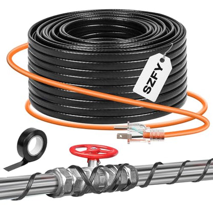 3FT~200FT Heat Tape for Water Pipes, -40°F Deicing Cable,Pipe Heat Cables for Roof,Gutter，Farm，Freeze Protetion Heating Wires, Heated Water Hose,Plumbing Fixtures,120V 5W/FT (15FT) - size: 15FT