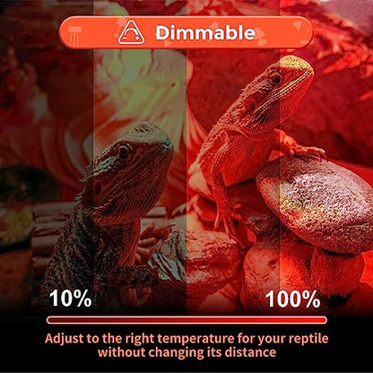 Vinaco G9 Heat Lamp Bulbs for Reptile, Dimmable Night Red UVA UVB Reptile Heat Lamp G9, 2 Pin Base Mini G 9 Halogen Bulbs 50W 120V, Infrared Heat Lamp for Bearded Dragon Gecko Turtle Lizard - style: 50W- 5 Pack