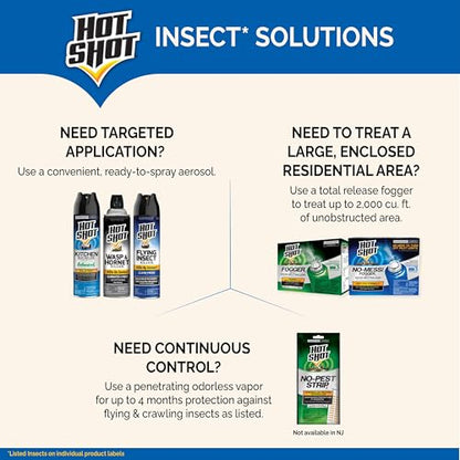 Hot Shot No-Mess! Fogger With Odor Neutralizer 3 Count-1.2 Ounce Cans, Kills Hidden Bugs, No Need To Turn Off Pilot Lights - size: 1 Pack, style: Dry Fog Formula