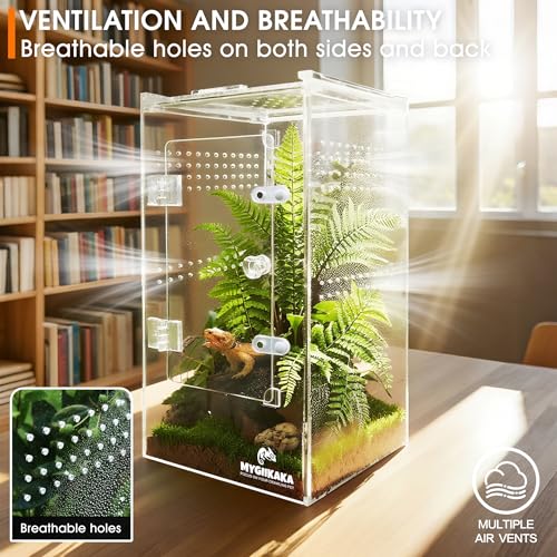 MYGIIKAKA Jumping Spider Enclosure Accessories, Tarantula Spider Box, Bug Cage, Praying Mantis Habitat Enclosure, Snail Insect Terrarium, Caterpillar Habitat (6x6x12 inch) - size: 6x6x12 inch
