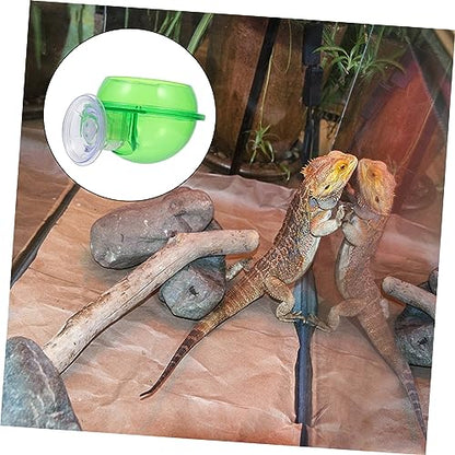 FOMIYES 4pcs Magnetic Reptile Food Feeder Hanging Gecko Feeder Suction Cup Easy Clean Turtle Feeding Tray