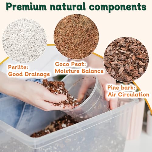 Orchid Potting Mix,Premium Orchid Bark Potting Mix for Repotting Blend with Pine Bark,Perlite,Coco Peat, Natural Ingredients for Indoor Potted Plant, Well Drainage and Ventilation 1QT - size: Orchid Bark Potting Mix 1QT