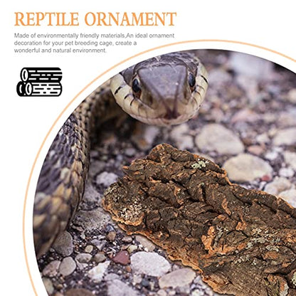 VILLCASE 2-Pack Reptile Bark Hideout Climb Platform Natural Cork Bark for Terrarium Landscape Decoration Ideal for Bearded Dragons Lizards Amphibians 7.87X3.14X0.78In