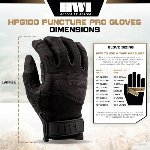 HWI Gear HPG100 Puncture Pro Duty Glove Cut-Resistant, Hypodermic Needle Protective, Touchscreen Capable - size: XX-Small