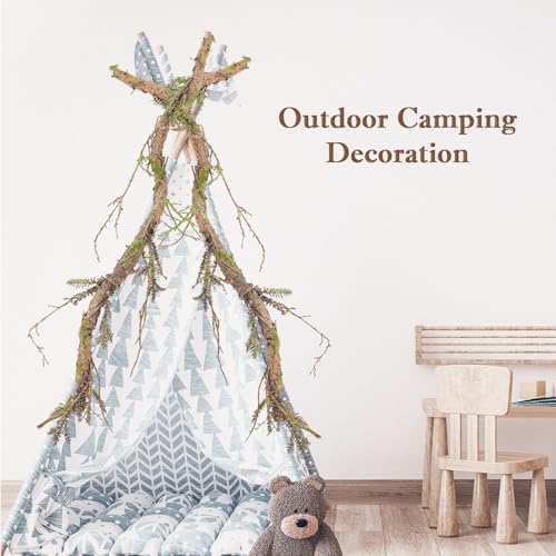 2Pcs 39.4inch Thick Bendable Artificial Tree Trunk Fake Large Wood Branches Twig Moss Grape Vine Garland Twisted Stick For Terrarium Outdoor Hanging Mantel Reptile Climbing Wall Yules Decorations