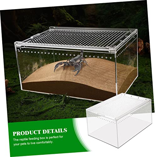 Toddmomy Leak Acrylic Snake Cage Reptile Breeding Box Ventilation for Tarantulas and