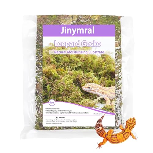 Leopard Gecko Moss Substrate 4oz, Reptile Terrarium Accessories for Habitat Decor Supplies, Burrowing Bedding for Lizards
