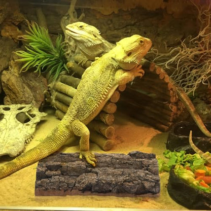 Ipetboom 3 Pcs Natural Cork Bark Terrarium Background 7.87X4.13X0.59In Reptile Tank Decor Aquarium Bark Wall Habitat for Gecko Lizard Tortoise Frog
